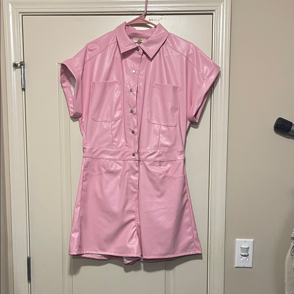 Entro Pink Faux Leather Jacket